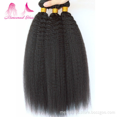 kinky straight hair virgin indian raw unprocessed yaki human hair weave for black women wholesale price